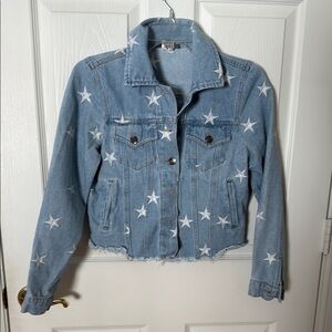 Denim Star-Patterned crop Jacket San souci size small